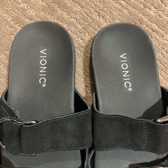 Vionic Corlee 2 Strap Wide Width Women's Black Comfort Slide Sandals NWOT - Picture 6 of 7